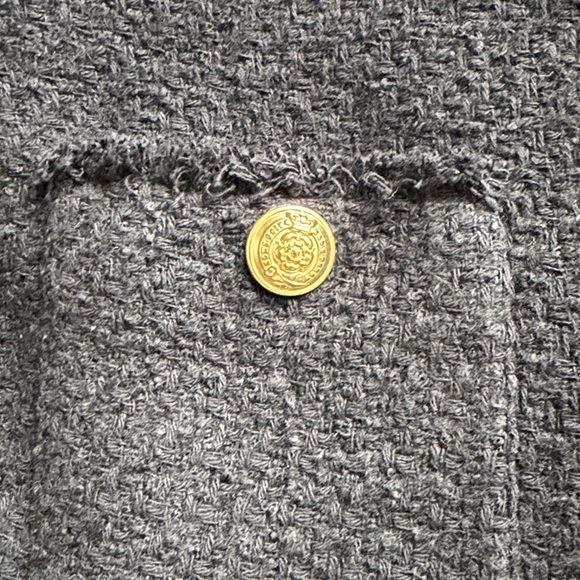 Black Tweed Jacket with Gold Buttons - Size Small - Picture 5 of 9